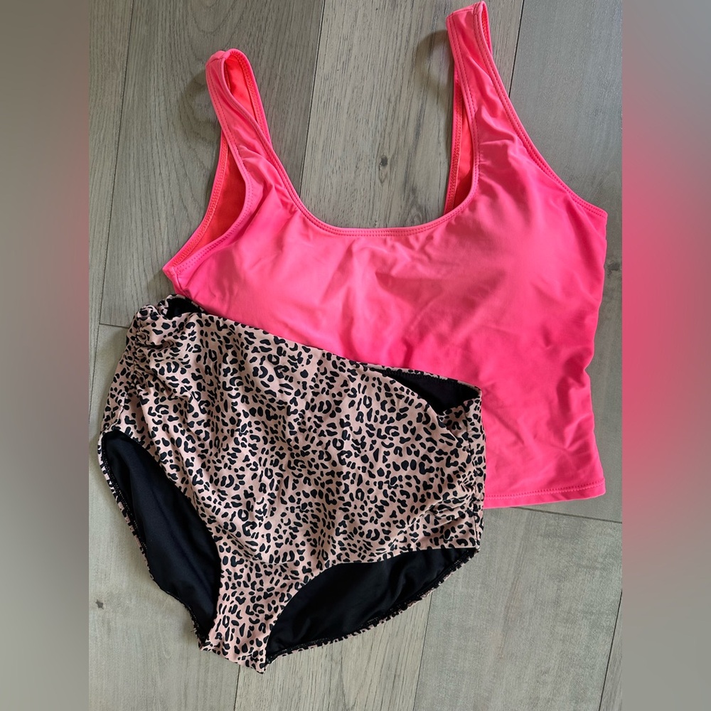 Vibrant Pink and Leopard Bikini Set